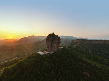 Scenic view of landscape during sunset