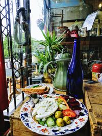 Close-up of food on table
