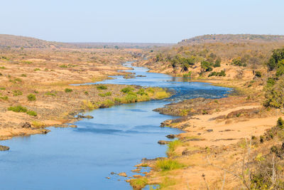 Scenic view of landscape against clear sky