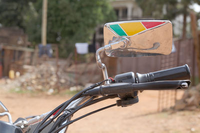 Close-up of bicycle in basket