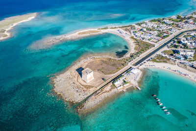 High angle view of sea