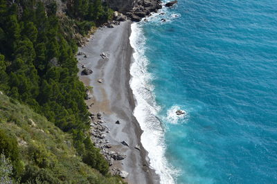 High angle view of beach