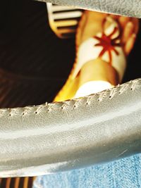 Low section of shoes on table