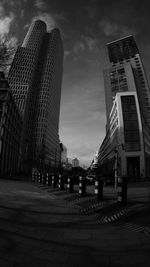 Low angle view of buildings against sky