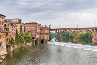 Cityscape of albi town from tarn river, france