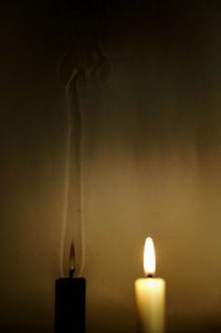 Close-up of lit candle