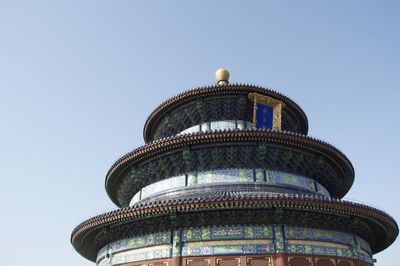 Low angle view of building against clear sky