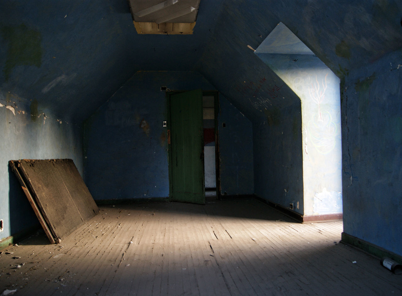 architecture, built structure, building, no people, indoors, empty, day, door, wood - material, entrance, abandoned, absence, wood, flooring, house, sunlight, the way forward, domestic room, nature, ceiling, garage