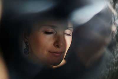 Close-up portrait of a young woman