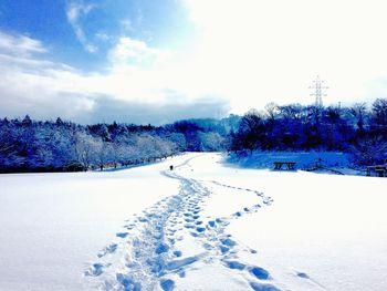 Scenic view of snow covered landscape