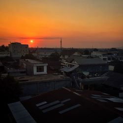 Sunset over city