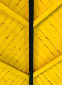 Low angle view of yellow wall