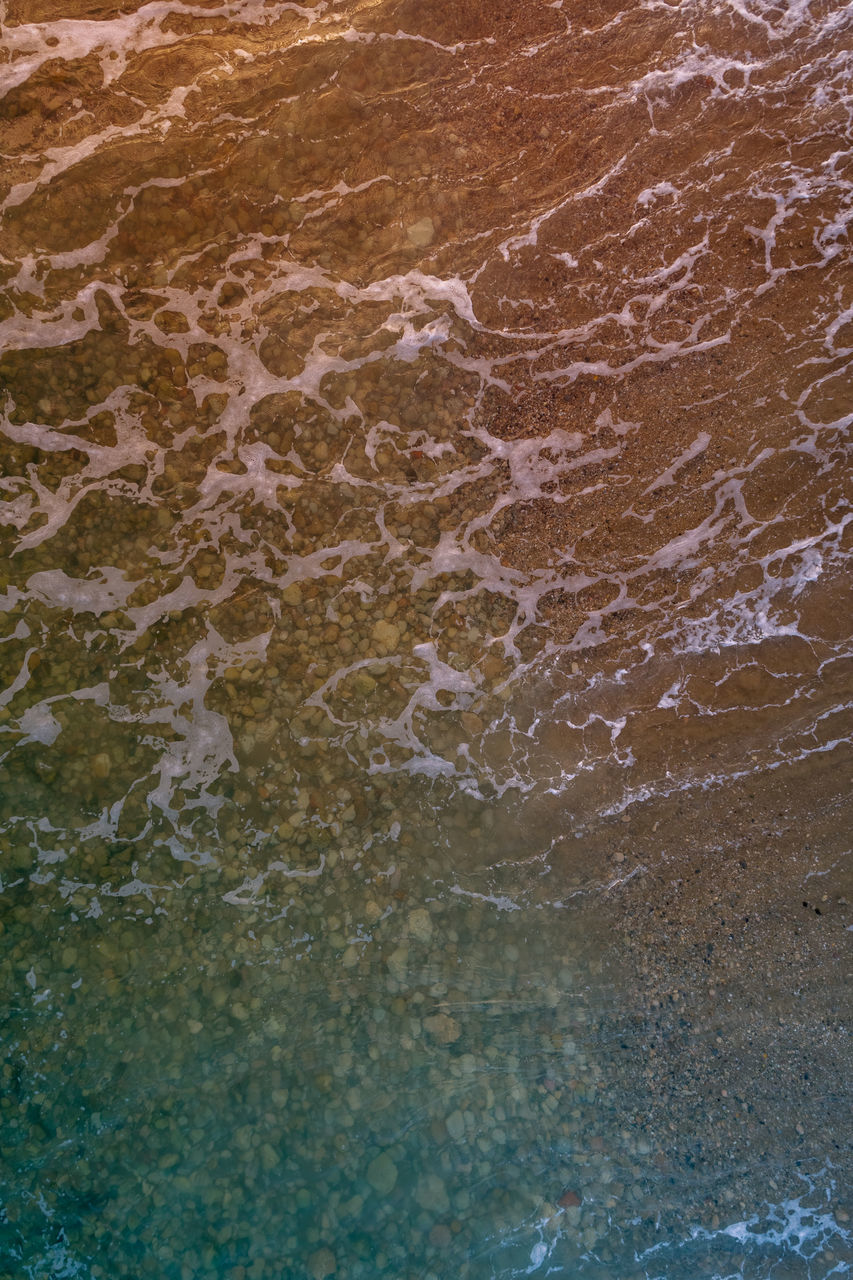 FULL FRAME SHOT OF WATER ON ROCKS