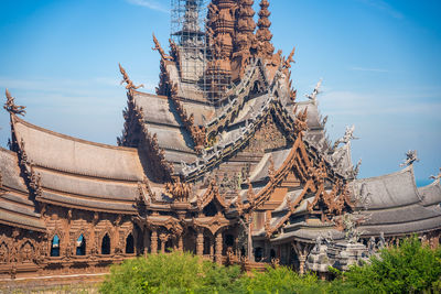 Low angle view of temple against sky