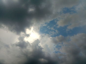 Low angle view of cloudy sky