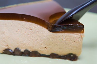 Close-up of mousse in plate