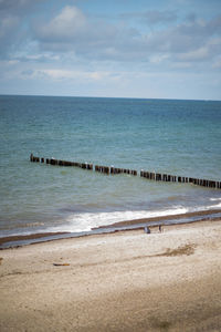 Scenic view of beach against sky