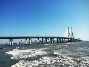 Suspension bridge over sea