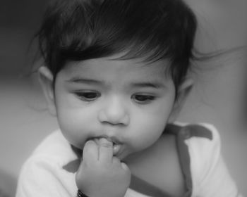 Close-up portrait of cute girl