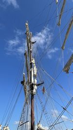 Low angle view of sailboat against sky