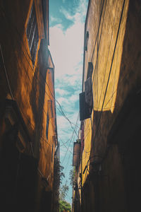 Low angle view of buildings against sky