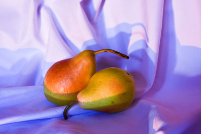 Close-up of apples on table