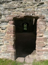 Stone wall of old ruin