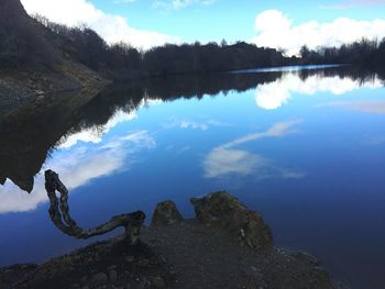 Reflection of clouds in lake