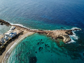 High angle view of beach