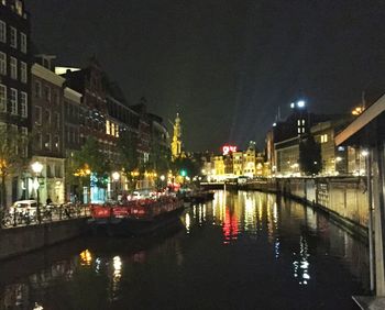 Illuminated city at night