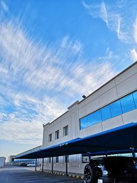 Low angle view of airport against sky