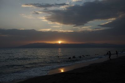 Scenic view of beach during sunset