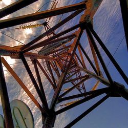 Low angle view of bridge against sky