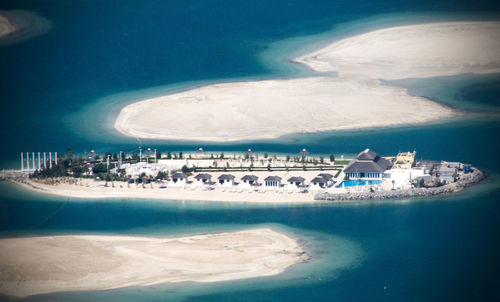 High angle view of beach against buildings