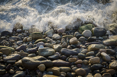 View of stones at beach