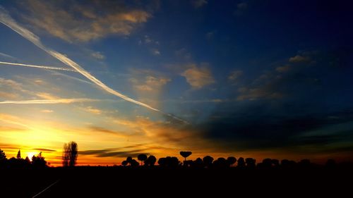 Silhouette of landscape at sunset