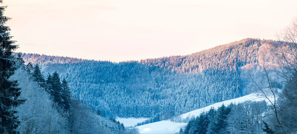 Scenic view of mountains against clear sky