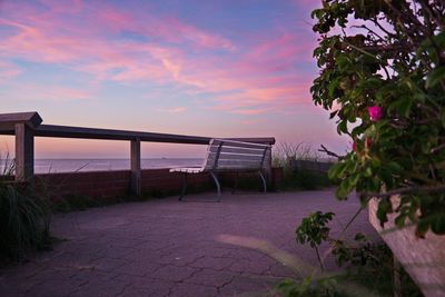 Scenic view of bridge against sky during sunset