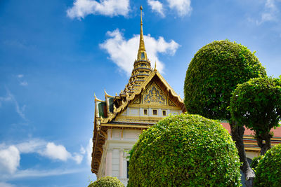 Low angle view of traditional building against sky