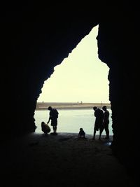 View of people on sea shore