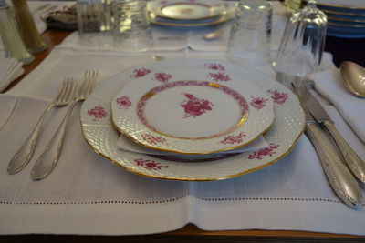 Close-up of place setting