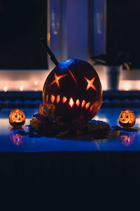 Close-up of pumpkin on table