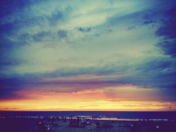 Scenic view of sea at sunset