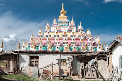 Low angle view of buildings against sky