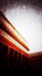 Low angle view of old building against sky