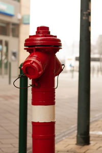 Red fire hydrant on the street