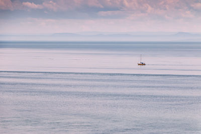 Small sailboat on the sea