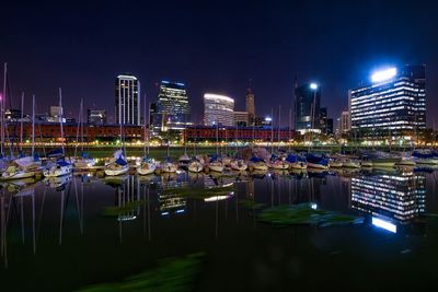 Illuminated cityscape at night