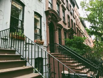 View of stairs along buildings