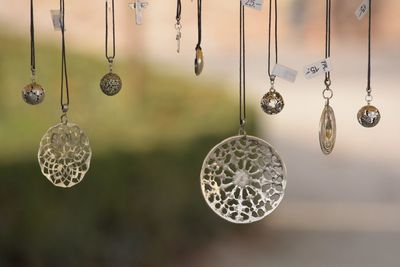 Close-up of christmas decoration hanging